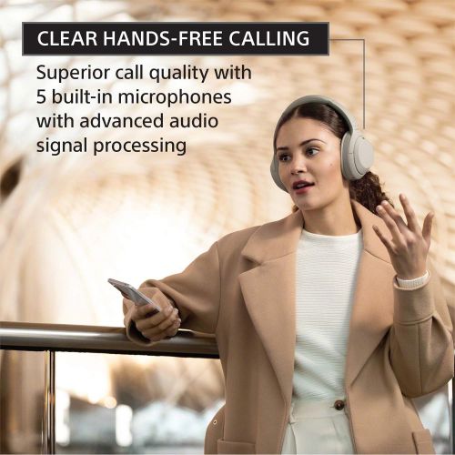 소니 Sony WH-1000XM4 Wireless Premium Noise Canceling Overhead Headphones with Mic for Phone-Call and Alexa Voice Control, Blue