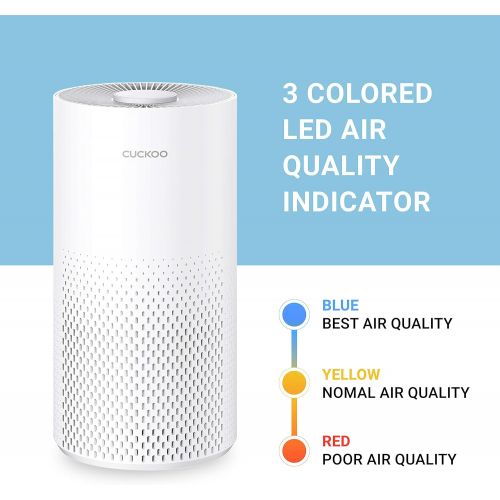  Cuckoo CAC-I0510FW 3-in-1 Air Purifier with HEPA FILTER (True H13), Removes up to 99.97% of Airborne Particles, Smaller Rooms, White