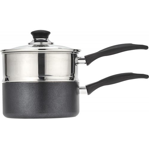  T-fal B1399663 Specialty Stainless Steel Double Boiler with Phenolic Handle Cookware, 3-Quart, Silver