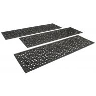 Entryways Hexagons, Set of 3 Natural Latex Non-Slip Stair Tread Recycled Rubber for Maximum Traction Step Mat 9 X 30 X .25 (3 Pack)