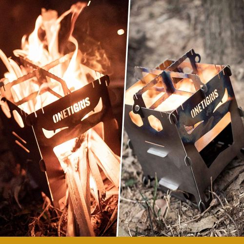  OneTigris ROCUBOID Camping Backpacking Stove Evil Eyes, Available in Stainless Steel and Titanium