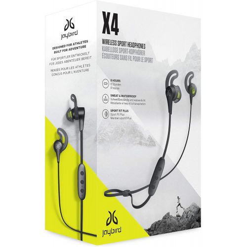  [아마존베스트]Jaybird X4 Wireless In-Ear Sports Headphones with Microphone, Bluetooth, Customisable Audio Settings and Fit, 8 Hour Battery Life, Waterproof, Mobile Phone/Tablet/iOS/Android - Bla