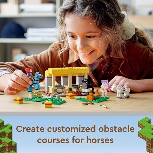  LEGO Minecraft The Horse Stable 21171 Building Kit; Fun Minecraft Farm Toy for Kids, Featuring a Skeleton Horseman; New 2021 (241 Pieces)