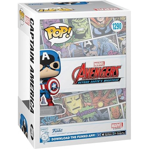 펀코 Funko Pop! & Pin: The Avengers: Earth's Mightiest Heroes - 60th Anniversary, Captain America with Pin, Amazon Exclusive