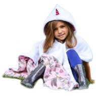 Birdy Boutique Unicorn Car Seat Poncho for Girls Toddlers Infants Traveling Cover Warm Blanket Safe Use OVER Seat Belts Costume