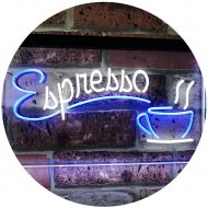 ADVPRO Espresso Coffee Shop Dual Color LED Neon Sign White & Blue 12 x 8.5 st6s32-i2075-wb