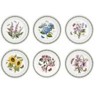 Portmeirion Botanic Garden Dinner Plate | Set of 6 Dinner Plates | Assorted Floral Motifs | Dishwasher, Microwave, & Oven Safe | 10.5 Inch | Made in England