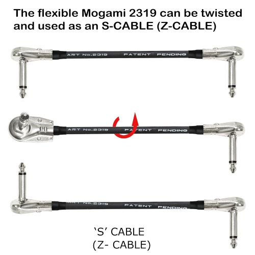  6 Units - 10 Inch - Pedal, Effects, Patch, Instrument Cable Custom Made by WORLDS BEST CABLES  Made Using Mogami 2319 Wire and Eminence Nickel Plated ¼ inch (6.35mm) R/A Pancake T