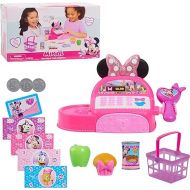 Disney Junior Minnie Mouse Bowtique Cash Register with Sounds and Pretend Play Money, Officially Licensed Kids Toys for Ages 3 Up, Amazon Exclusive