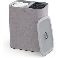 Joseph Joseph Tota 90-liter Laundry Hamper Separation Basket with lid, 2 Removable Washing Bags with Handles - Grey