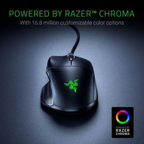 레이저 Razer Basilisk Essential Gaming Mouse: 6400 DPI Optical Sensor - Chroma RGB Lighting - 7 Programmable Buttons - Mechanical Switches - Classic Black