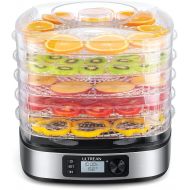 Ultrean Food Dehydrator, Dehydrator Machine for Beef Jerky, Fruits, Herbs, and Vegetables, Digital Temperature and Time Control, 5 BPA-Free Trays Dishwasher Safe, 350W, Recipe Book