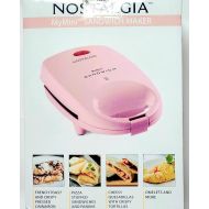 Nostalgia MyMini Sandwich Maker toaster compact for portion control seals and toasts sandwich panini maker (Pink)