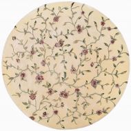 Rug Squared Beaumont Floral Round Rug (BEA22), 6-Feet by 6-Feet, Light Gold