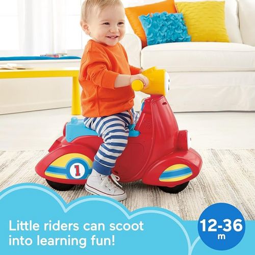 피셔프라이스 Fisher-Price Laugh & Learn Toddler Ride-On, Smart Stages Scooter, Musical Learning Toy with Motion-Activated Songs for Ages 1+ Years