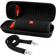 Comecase Case Compatible with JBL FLIP 6 / FLIP 5 Waterproof Portable Bluetooth Speaker. Hard Travel Storage Holder for JBL FLIP 4 and USB Cable&Adapter - Black (Case Only)