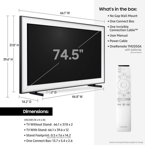 삼성 75인치 삼성전자 클래스 FRAME QLED 4K UHD HDR LED 스마트 티비 2020년형 (QN75LS03TAFXZA)