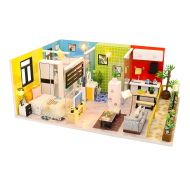 Cool Beans Boutique Miniature DIY Dollhouse Kit Wooden Modern Home with Dust Cover - Architecture Model kit (English Manual)