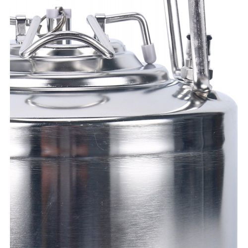  YaeBrew Stainless Steel 1.6 Gallon Mini Ball Lock Keg System For Small Batch HomeBrewing Beer Brewing Strap Handle (6L)