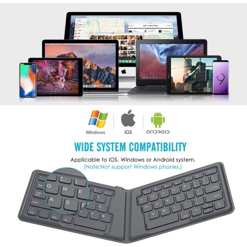  [아마존베스트]MoKo Wireless Bluetooth Keyboard, Ultra-Thin Foldable Rechargeable Keyboard for iPhone, iPad 9.7, iPad pro, Fire HD 10, Compatible with All iOS, Android and Windows Tablets Smartph