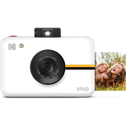  Kodak Step Camera Instant Camera with 10MP Image Sensor, ZINK Zero Ink Technology, Classic Viewfinder, Selfie Mode, Auto Timer, Built-in Flash & 6 Picture Modes White.