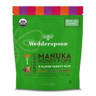 Wedderspoon Organic Manuka Honey Pops for Kids, Variety Pack, 75 Count, Unpasteurized, Genuine New Zealand Honey, 100% RDA Vitamin C