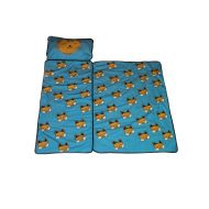Cat Nap Mat for Toddlers Indoor/Outdoor Cute mat 100% Cotton, Ocean Blue, Built in Blanket for Babies and Toddlers.