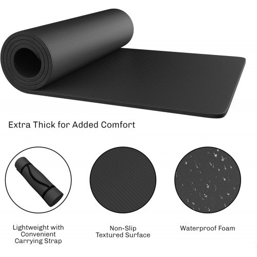  Wakeman Lightweight Foam Sleep Pad- 0.50” Thick Mat Collection for Camping, Cots, Tents, Backpacking & Yoga- Non-Slip, Waterproof & Carry Handle Outdoors