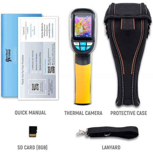  PerfectPrime IR0001 Infrared (IR) Thermal Imager & Visible Light Camera with IR Resolution 1024 Pixels & Temperature Range from -4~572°F, 6Hz Refresh Rate, Black