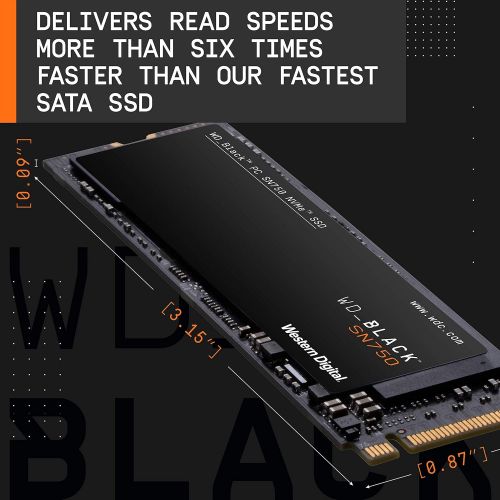  [아마존베스트]Western Digital 500GB WD_Black SN750 NVMe Internal Gaming SSD - Gen3 PCIe, M.2 2280, 3D NAND - WDS500G3X0C