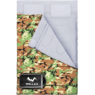 WELLAX Double Sleeping Bag for Camping, Backpacking or Hiking - Extra Large Camping Accessories for Couples for All Terrains and Weather - Camping