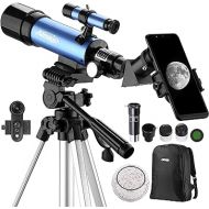 AOMEKIE Telescope for Adults with Backpack 10X Phone Adapter Telescope for Astronomy Beginners with Adjustable Tripod Finderscope Portable Telescopes with Moon Filter Best Gift