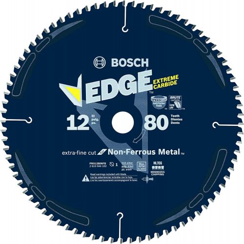  Bosch PRO1280NFB 12 In. 80 Tooth Edge Non-Ferrous Metal-Cutting Circular Saw Blade