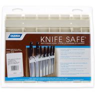 Camco Knife Safe - Securely Mounts on Wood or Metal Surfaces, Holds 7 Cooking and Carving Knives, Organize and Store Knives While Creating Space - (9 x 11) Beige (43583)