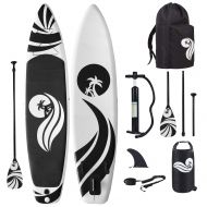 Roc Inflatable Stand Up Paddle Board with Accessories 10 6 {Non Slip EVA deck} Inflatable Sup {32 wide 6 thick} Includes 3-Piece Paddle, 10L Dry Bag, Leash, Hand Pump w/ Gauge, Fin, Pa