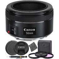 [아마존베스트]Canon EF 50mm f1.8 STM: (0570C002) Nifty Fifty EF 50 mm f/1.8 Stepper Motor Full Frame Prime Lens + AOM Pro Starter Kit - International Version (1 Year AOM Warranty)