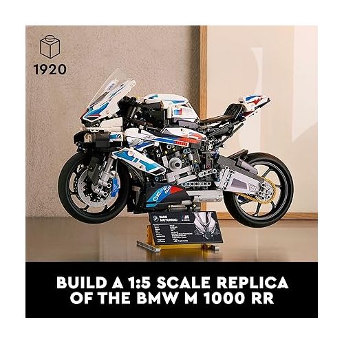  LEGO Technic BMW M 1000 RR 42130 Motorcycle Model Kit for Adults, Build and Display Motorcycle Set with Authentic Features, Motorcycle Gift Idea