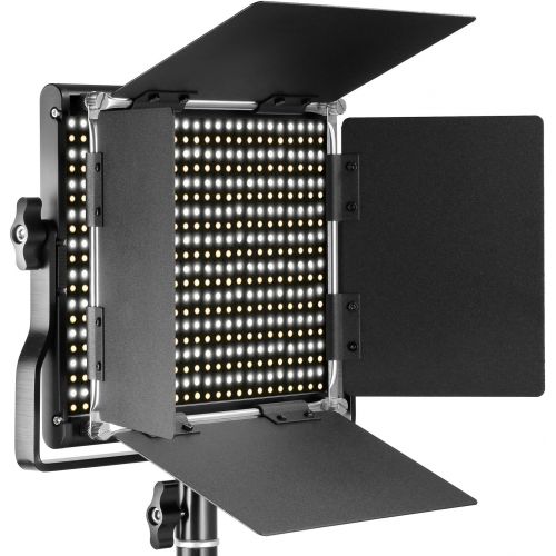 니워 [아마존베스트]Neewer 2 Pieces Bi-color 660 LED Video Light and Stand Kit Includes:(2)3200-5600K CRI 96+ Dimmable Light with U Bracket and Barndoor and (2)75 inches Light Stand for Studio Photogr