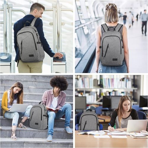  [아마존베스트]Mancro Laptop Backpack, Business Water Resistant Laptops Backpack Gift for Men Women with Lock and USB Charging Port, Anti Theft College School Bookbag, Travel Computer Bag for 15.