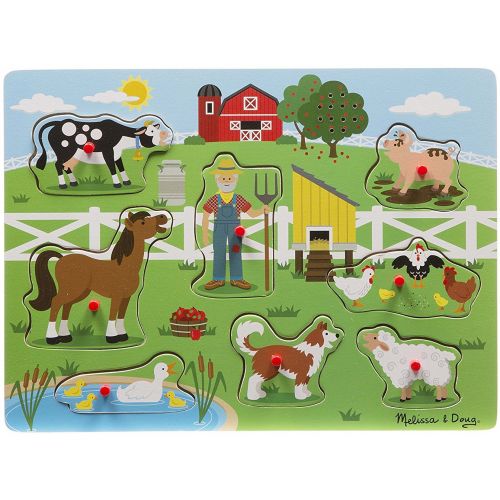  Melissa & Doug Old MacDonalds Farm: 8-Piece Sound Puzzle + Free Scratch Art Mini-Pad Bundle (07382)