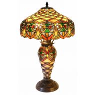 Warehouse of Tiffany 3046#GLS Tiffany-Style Arielle Lamp, Yellow