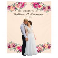 LovelyDrops Personalize Wedding Backdrop (68x80 inches) Decorations for Reception or Ceremony - Photo Booth...