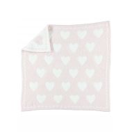 Barefoot Dreams CozyChic Dream Receiving Blanket - Pink/White Hearts