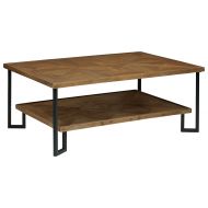 Stone & Beam Bernice Industrial Parquet Wood Coffee Table, 42W, Natural/Black