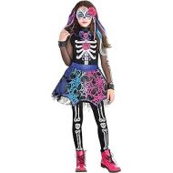 amscan Girls Day of The Dead Costume, Small (4-6)- 3 pcs., Multicolor