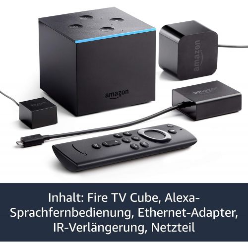  Amazon Fire TV Cube, Zertifiziert und generalueberholt │ Hands free mit Alexa, 4K?Ultra?HD Streaming Mediaplayer