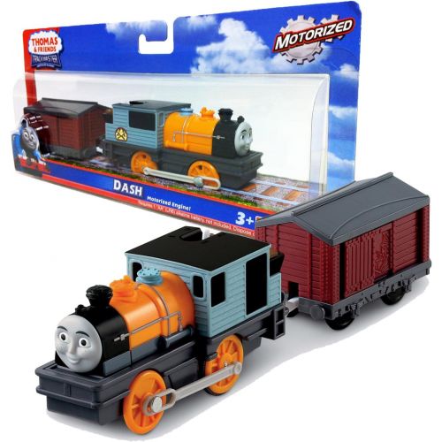  Fisher Price Year 2011 Thomas and Friends Trackmaster Motorized Railway Battery Powered Tank Engine 2 Pack Train Set - DASH the Grey and Orange Color Misty Island Steam Engine with