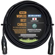 WORLDS BEST CABLES 20 Foot - Quad Balanced Microphone Cable Custom Made Using Canare L-4E6S Wire and Neutrik Gold NC3MXX-B Male & NC3FXX-B Female XLR Plugs