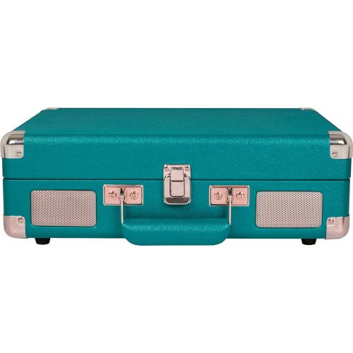 크로슬리 [아마존베스트]Crosley Cruiser Deluxe Vintage 3-Speed Bluetooth Suitcase Turntable, Teal