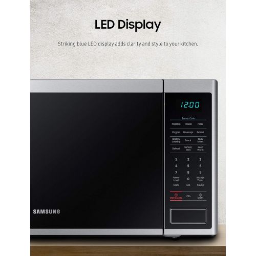 삼성 [아마존베스트]Samsung Electronics Samsung MS14K6000AS 1.4 cu. ft. Countertop Microwave Oven with Sensor and Ceramic Enamel Interior, Stainless Steel
